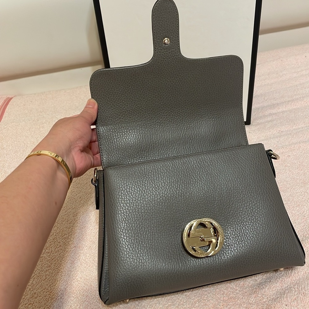 Gucci Interlocking Top Handle Bag in Grey - Picture 10 of 15